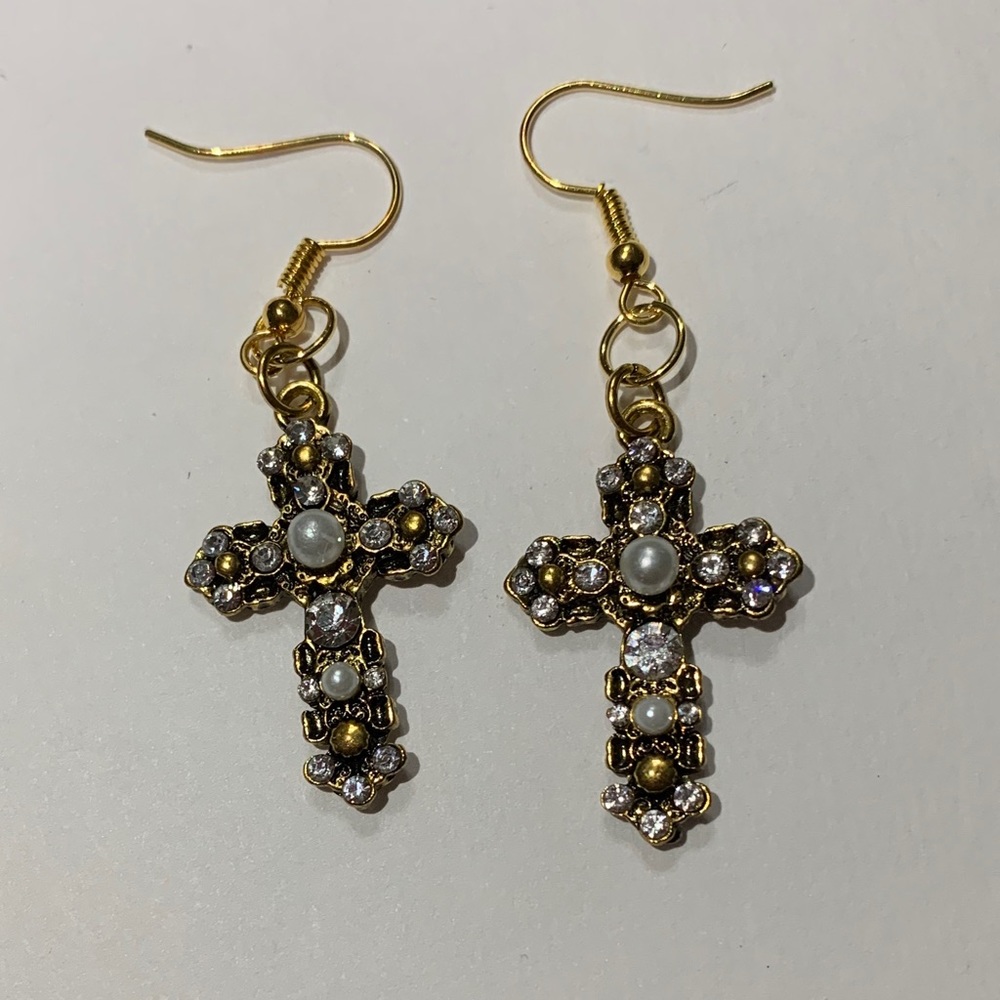 Cross Charm Earrings
